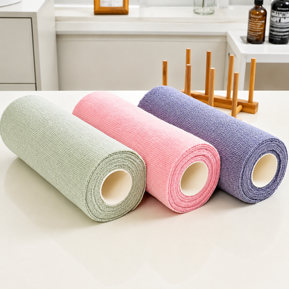 WipeEase™ Microfiber Multi-Purpose Cleaning Cloth Roll | For Kitchen And Car Cleaning | 50 pieces