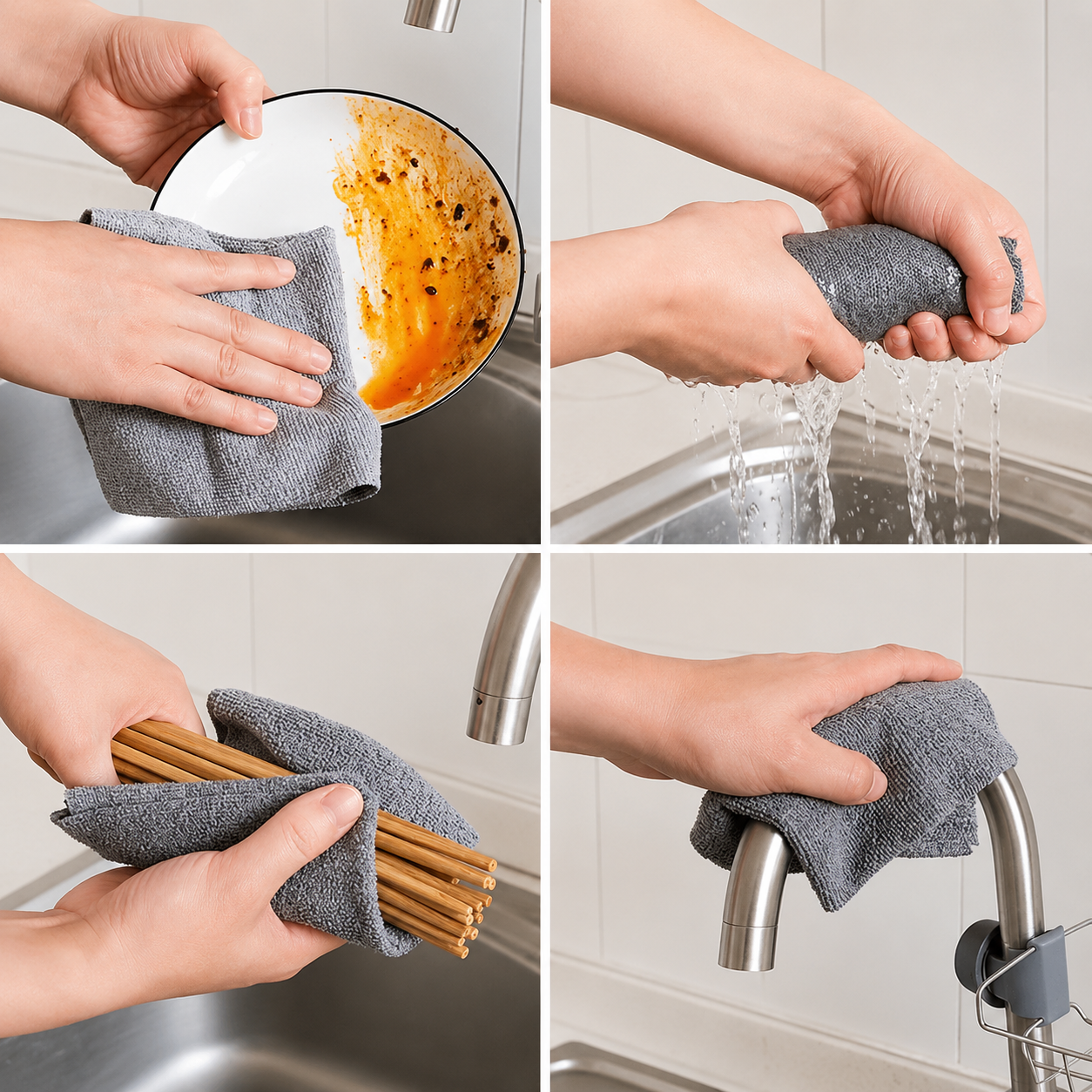 WipeEase™ Microfiber Multi-Purpose Cleaning Cloth Roll | For Kitchen And Car Cleaning | 50 pieces