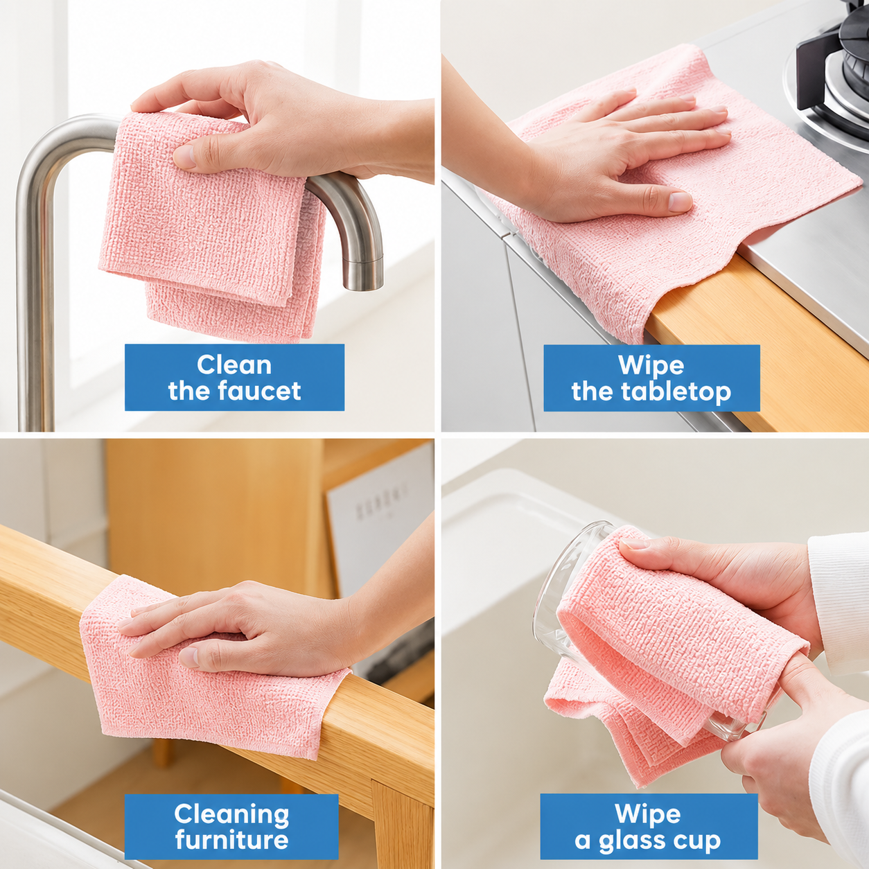 WipeEase™ Microfiber Multi-Purpose Cleaning Cloth Roll | For Kitchen And Car Cleaning | 50 pieces