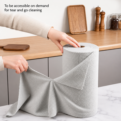 WipeEase™ Microfiber Multi-Purpose Cleaning Cloth Roll | For Kitchen And Car Cleaning | 50 pieces